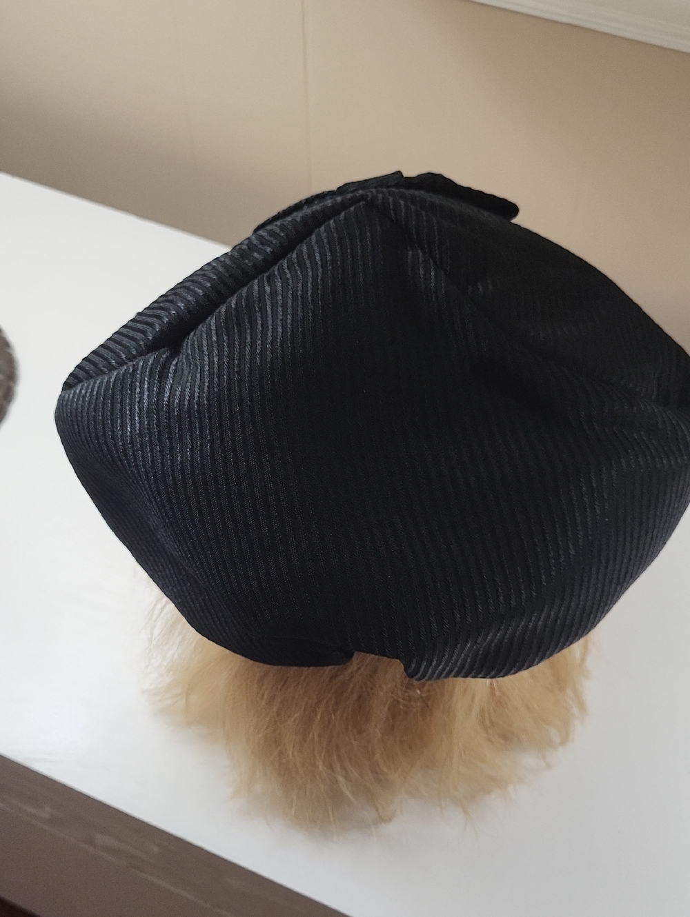 VTG. Classic Black Baker Boy HAT, ONE SIZE - Picture 4 of 9